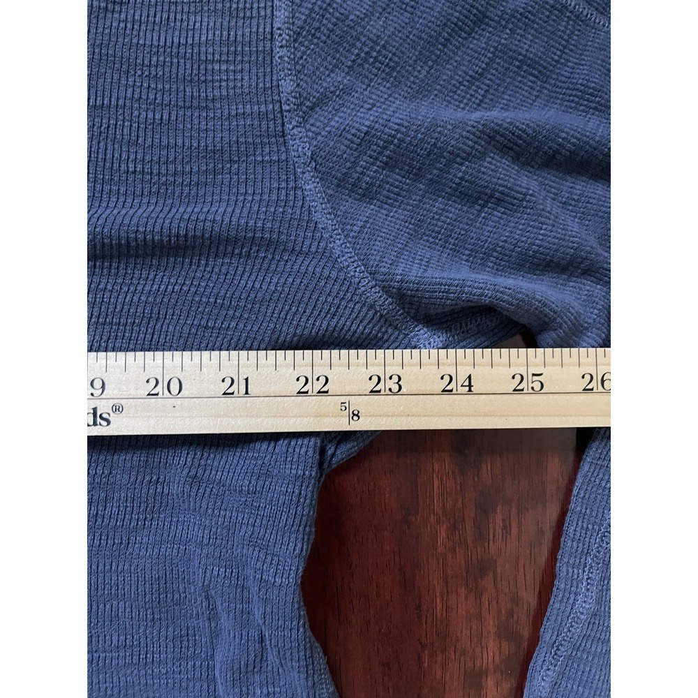 RRL Ralph Lauren Waffle Knit Long Sleeve Shirt Blue Double RL Size XL Preowned - Picture 5 of 8
